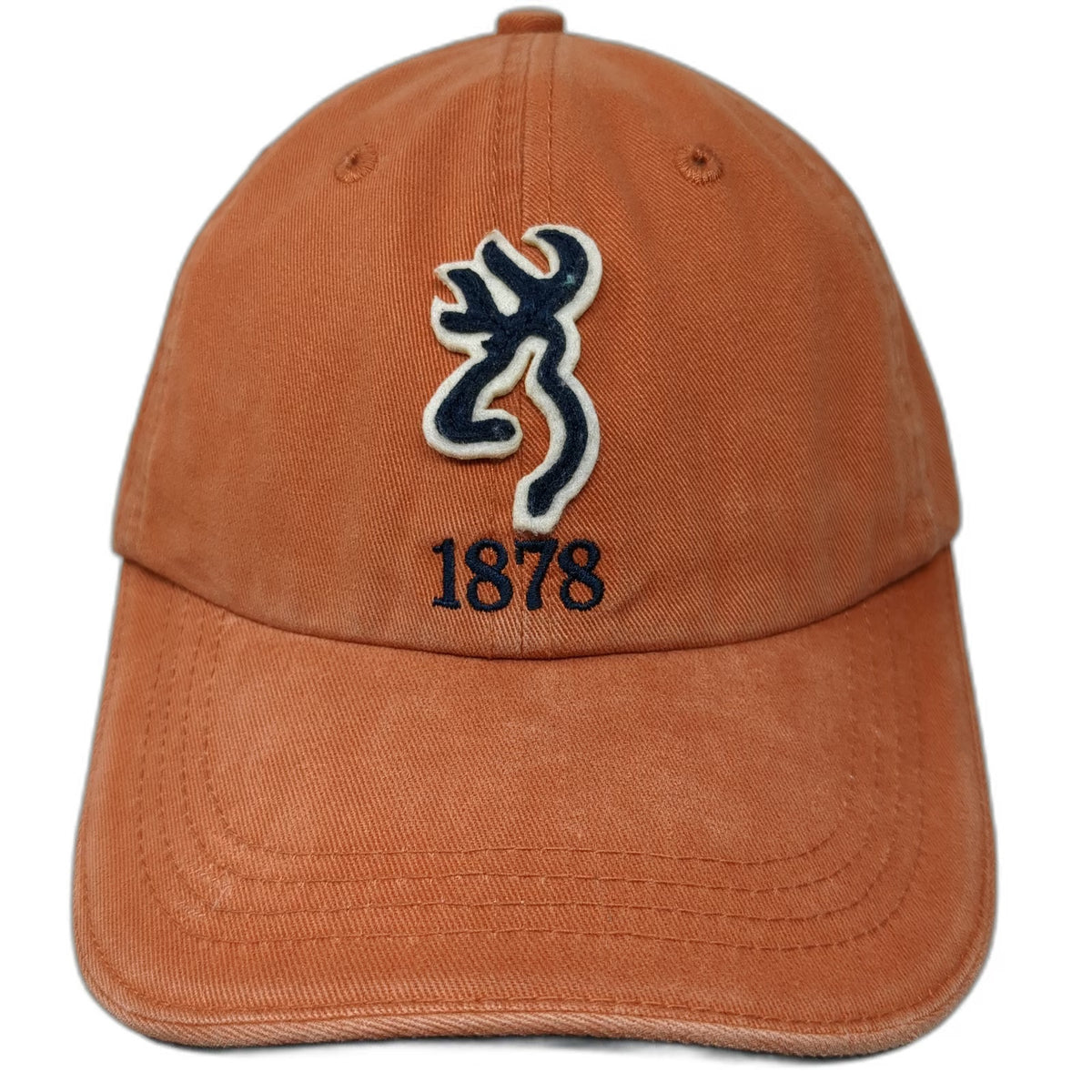 Browning Baseball Cap Orange One Size Buckmark 1878 Logo Cotton Strapback hat