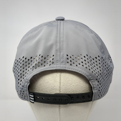 Adidas Trefoil Snapback Hat Gray One Size Solid Adjustable Perforated