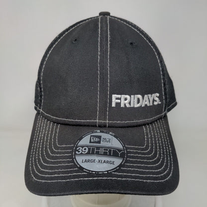 Fridays Fitted Mesh Back Hat Black L/XL Embroidered New Era 39Thirty