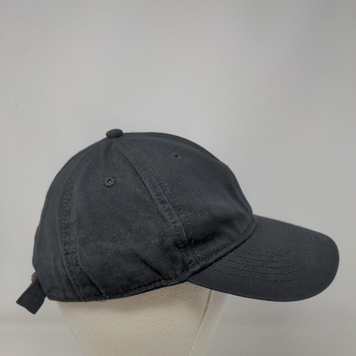 Unbranded Slideback Hat Black OSFM Adjustable Blank Vent Holes Solid