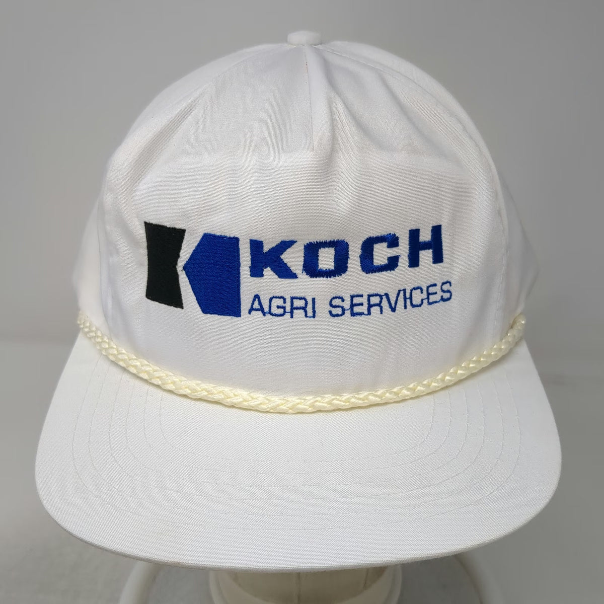 Head To Toe Trucker White One Size Koch Agri Services Rope Hat Slideback Blue