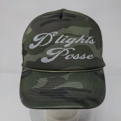 D'lights Posse Snapback Rope Trucker Hat Camo OSFA Mesh Back Cobra