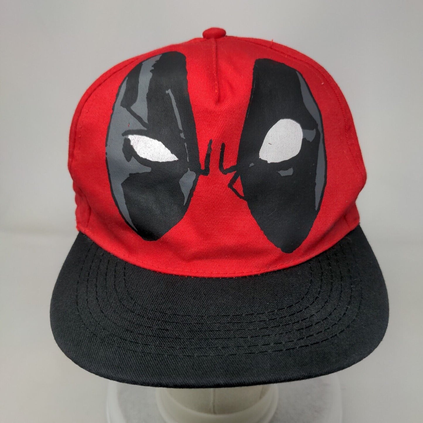 Marvel Deadpool Snapback Hat Red OSFM Adjustable Colorblock Vent Holes