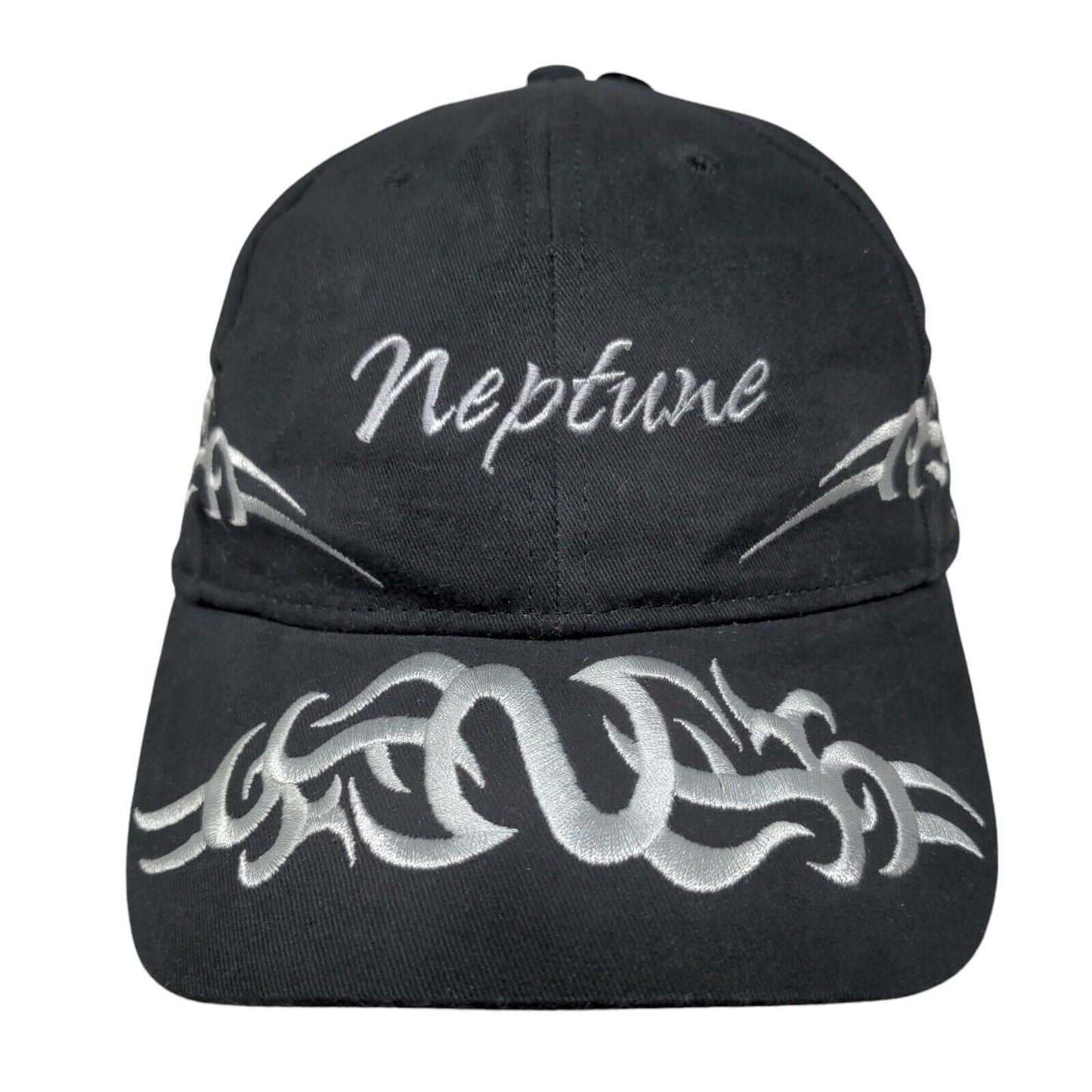 Neptune Strapback Hat Black OSFM Embroidered Headshots KC Caps W/Tags