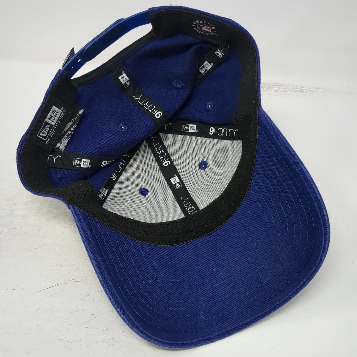 New Era MLB Los Angeles Dodgers Hat Snapback Blue One Size 9FORTY Curved Brim LA