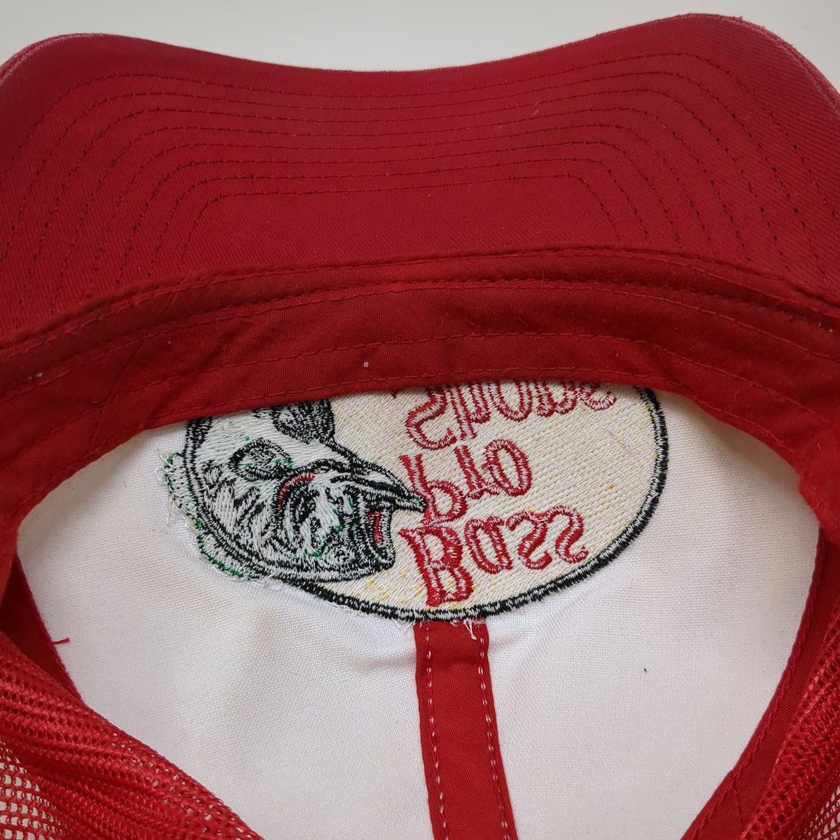 Bass Pro Shops Trucker Hat Red Beige One Size Mesh Back Snapback Bass Fish Logo