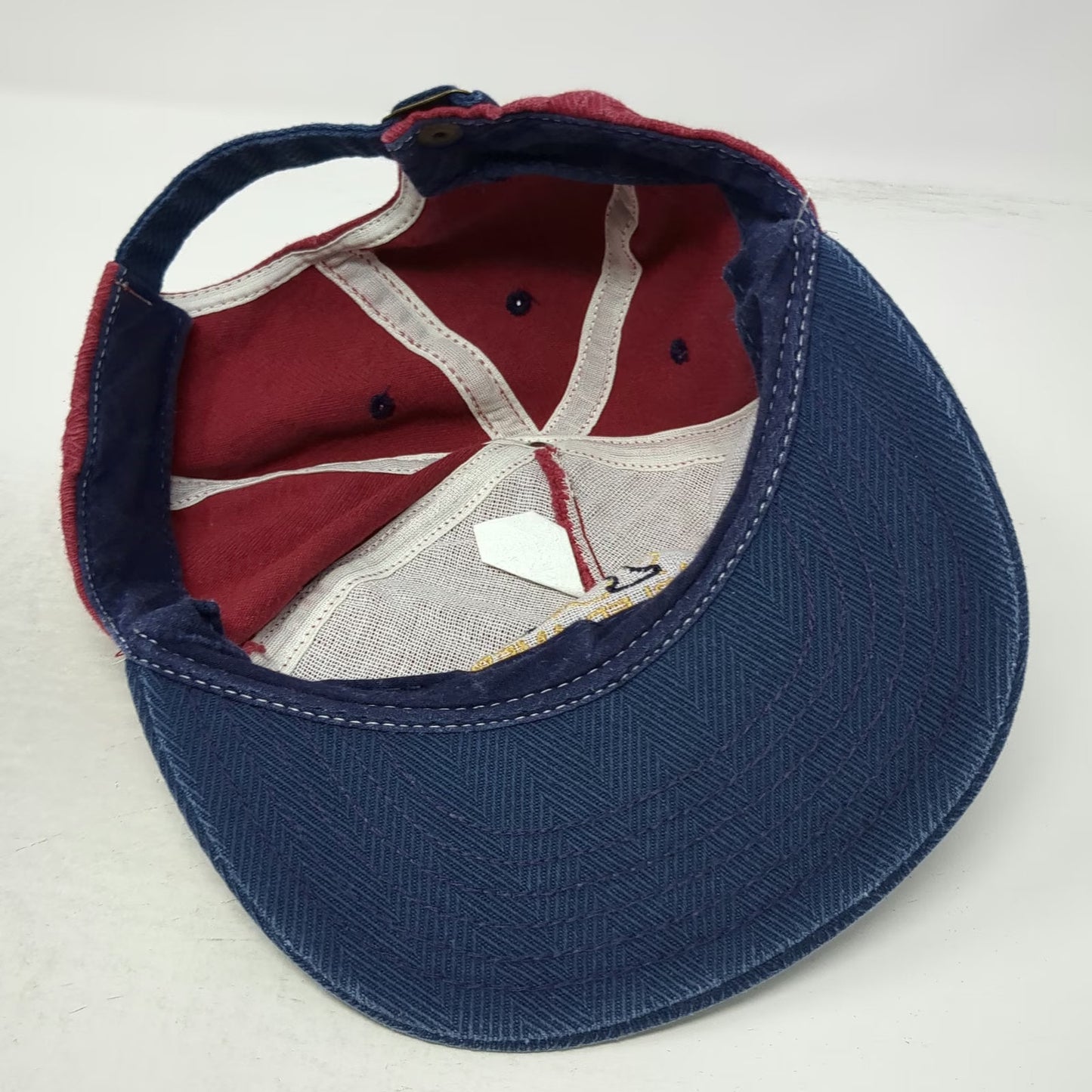 Flockaps 5 Panel Red Blue OS Disabled American Veterans Slideback Hat Vintage