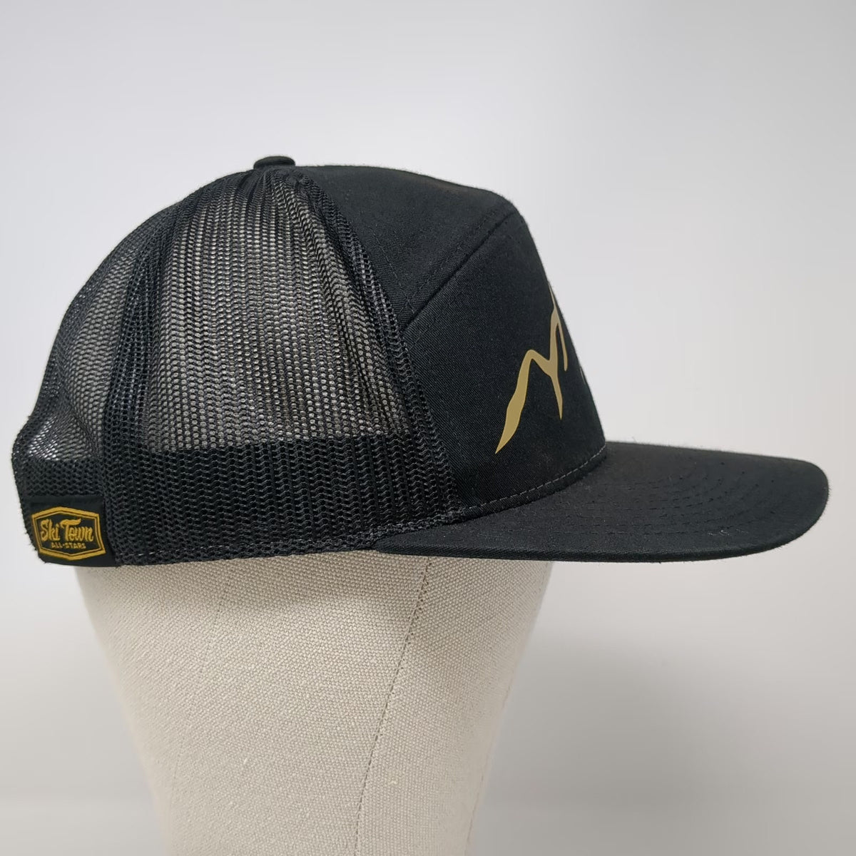 Ski Town All-Stars Steamboat Mountain Trucker Hat Black One Size Snapback Mesh
