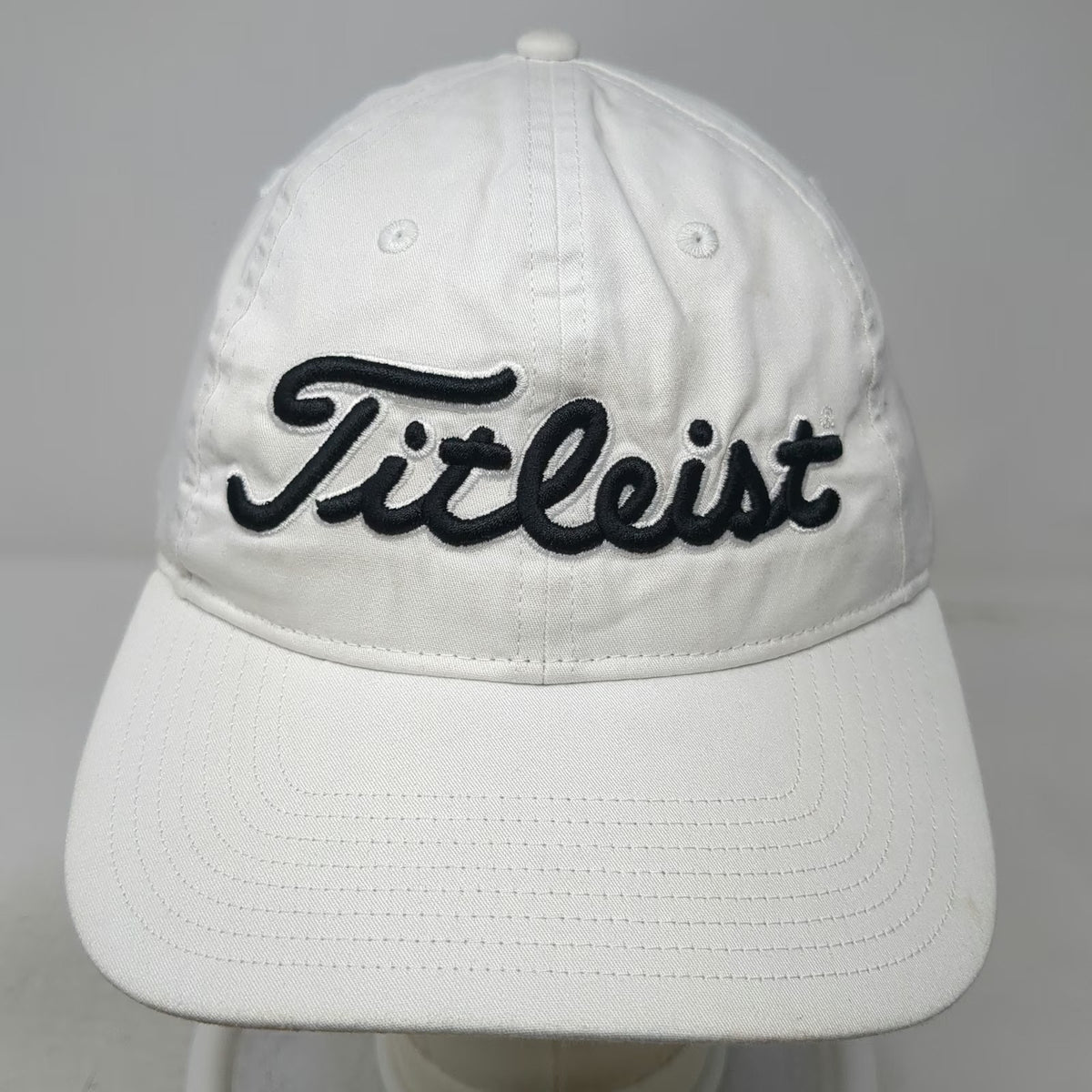 Titleist Baseball Cap White One Size Golf Slideback TSR Logo Gray Underbill Hat
