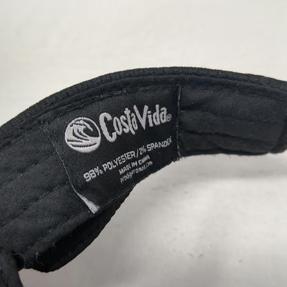 Costa Vida Visor Black One Size Snapback Wave Logo Patch Polyester Beach Hat
