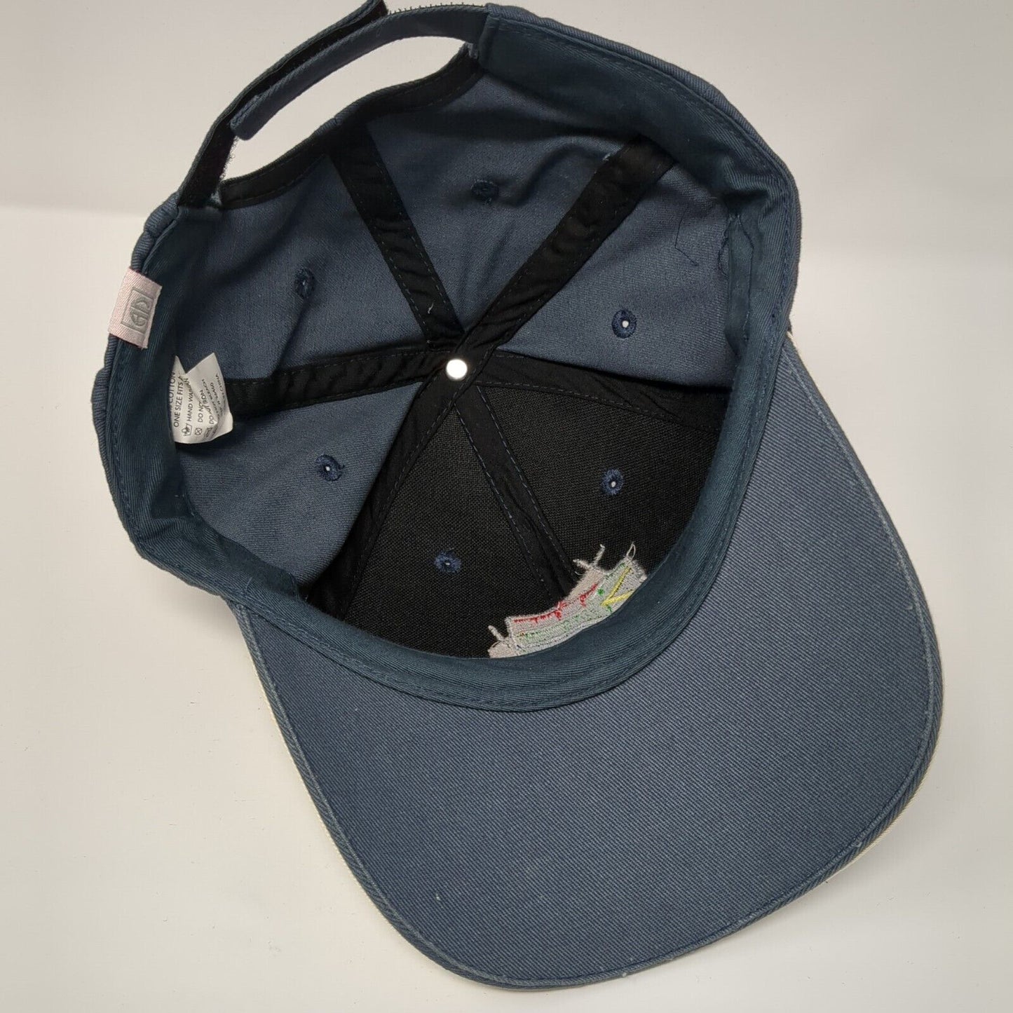 South Africa Strapback Hat Blue One Size Adjustable Embroidered 6 Panel Cotton