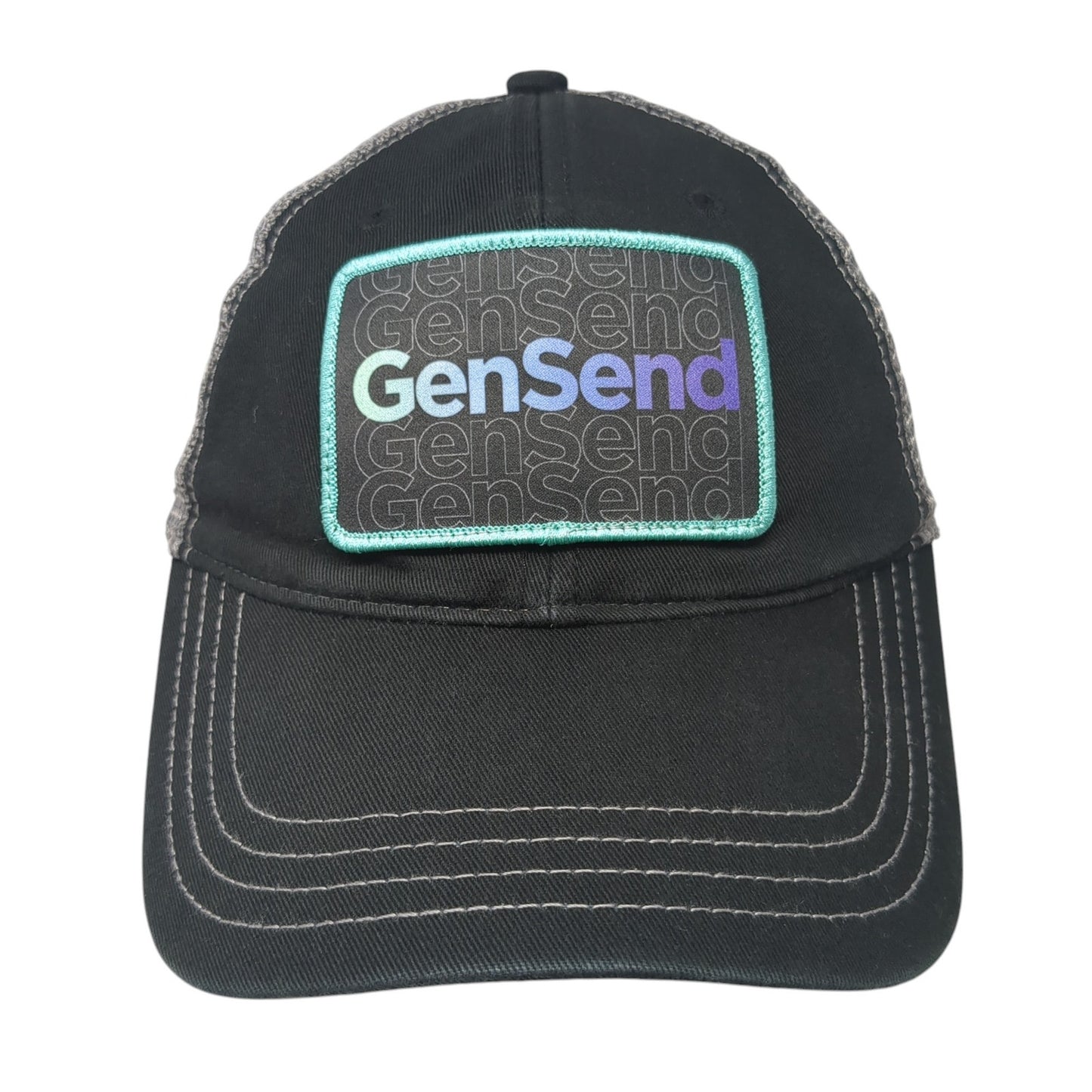 GenSend Patch Snapback Trucker Hat Black Large Mesh Back Richardson