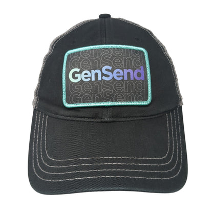 GenSend Patch Snapback Trucker Hat Black Large Mesh Back Richardson