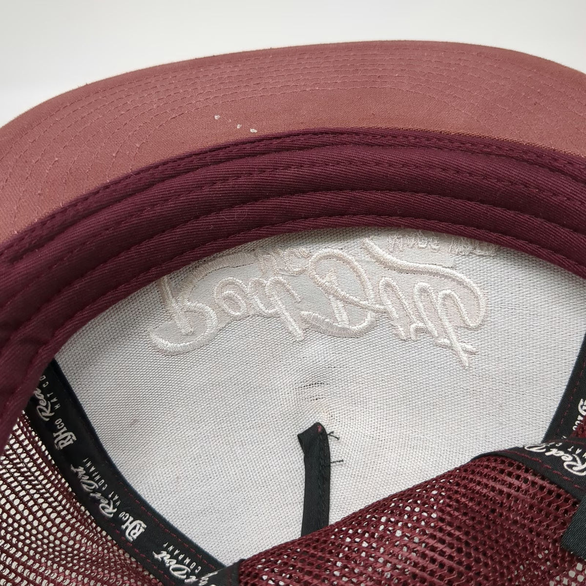 Red Dirt Hat Company Trucker One Size Snapback Flat Brim Mesh Rope Logo Cotton