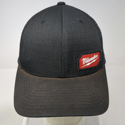 Milwaukee Trucker Hat Black OSFM Mesh Back Snapback Tools Patch Logo Gridiron