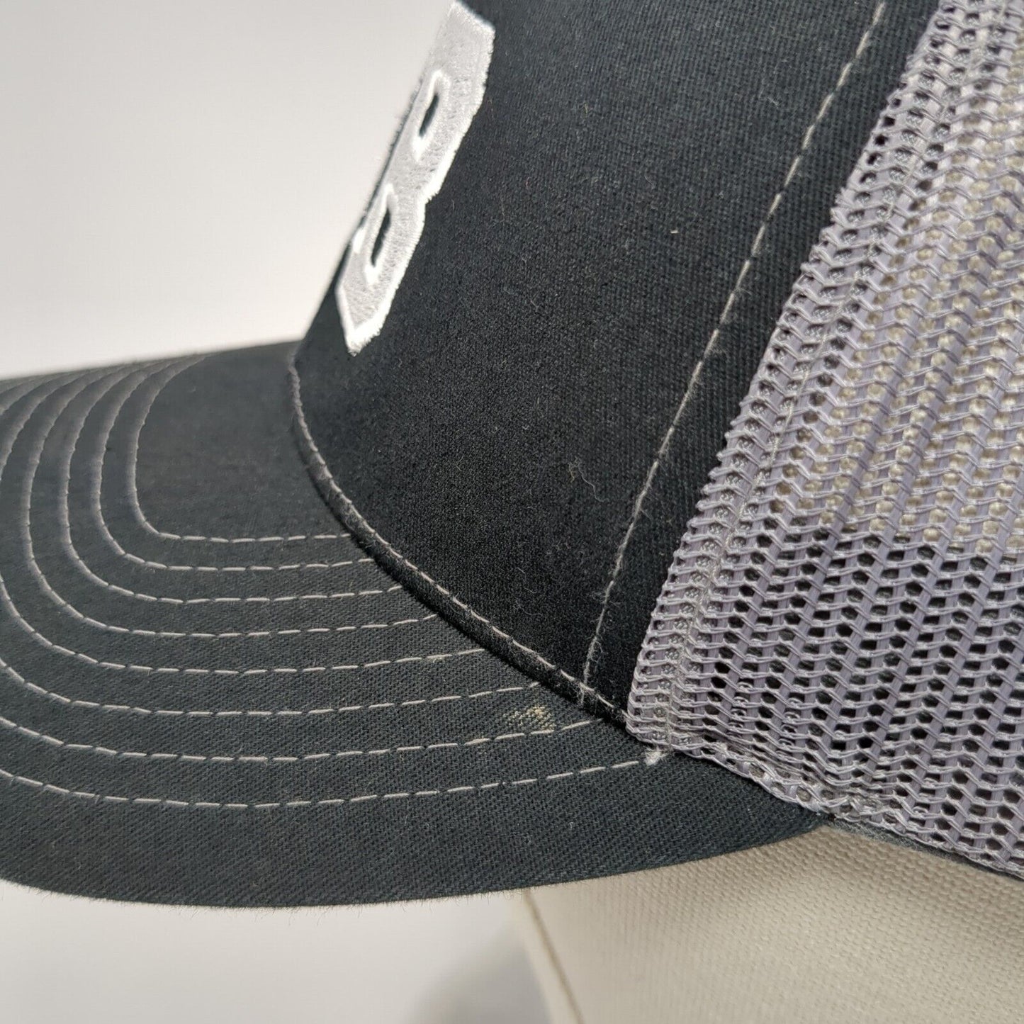 NB Snapback Mesh Back Trucker Hat Black Small Embroidered Adjustable