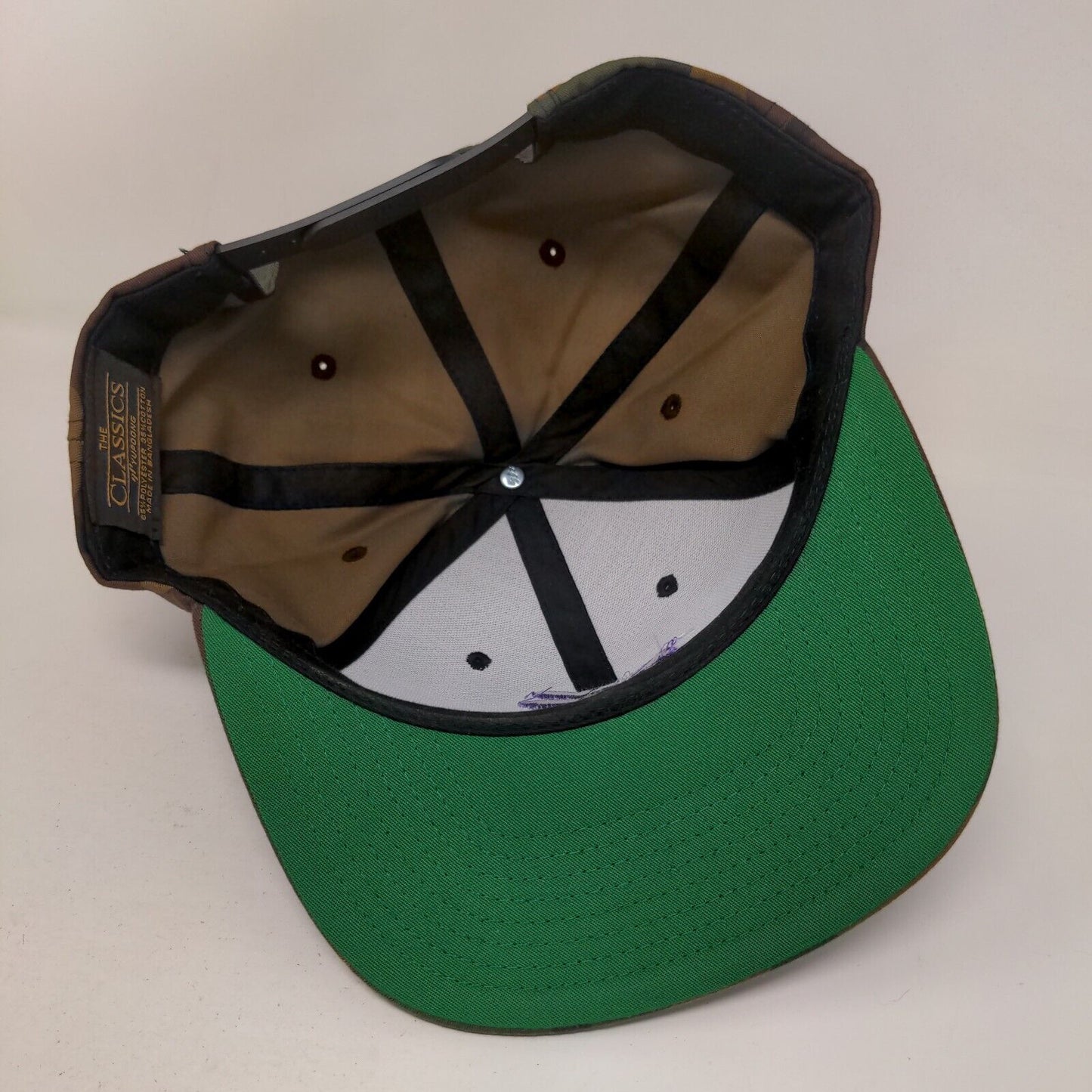 The Classics Yupoong Snapback Hat Camouflage One Size Embroidered Logo