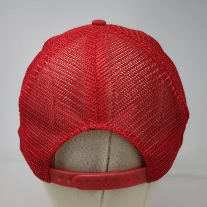 Swank Trucker Hat Red Mesh Back Snapback Embroidered Patch Logo Black Vintage