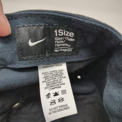 Nike Baseball Cap Blue One Size Adjustable Heritage86 Cotton Slideback Logo Hat
