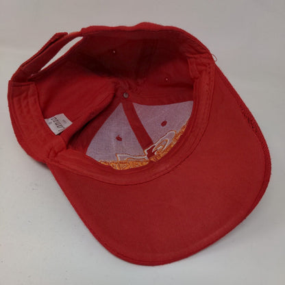 Lanza Men's Strapback Hat Red Adjustable Embroidered San Francisco Logo USA