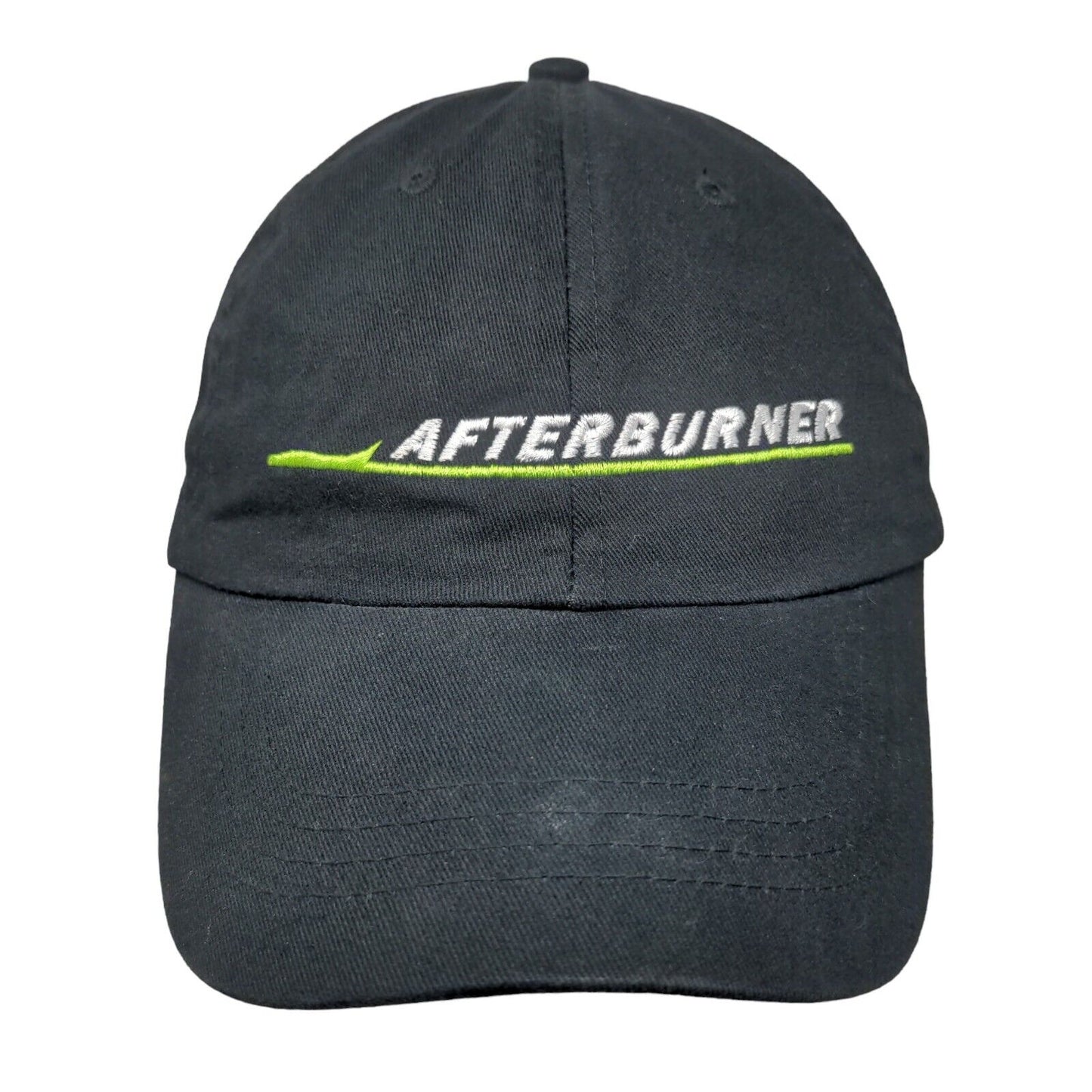 Afterburner Strapback Hat Black One Size Adjustable Embroidered Port & Company