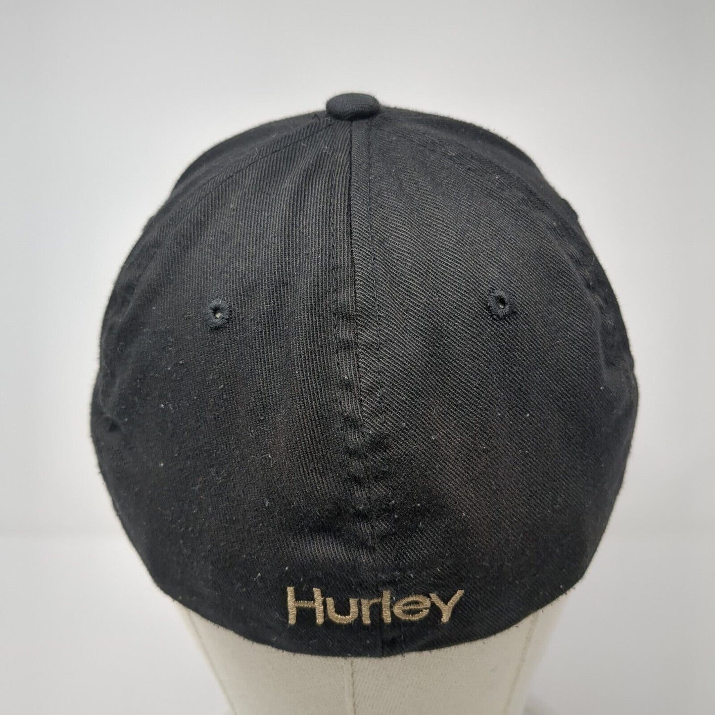 Hurley Fitted Baseball Cap Black Medium Lightweight Embroidered Flexfit Yupoong
