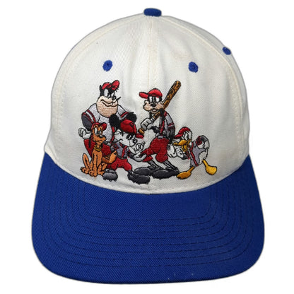 The Disney Store Snapback Hat White Blue One Size Mick's Maulers Mickey Mouse