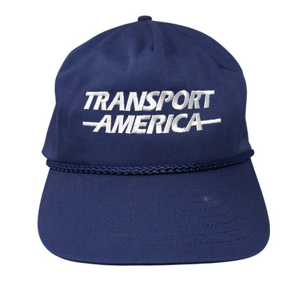 Transport America Snapback Rope Hat Blue One Size Embroidered Nissin