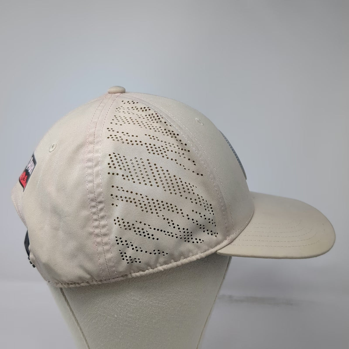 Jurassic Park T-Rex Logo Beige Snapback Hat One Size Laser Cut Performance Movie