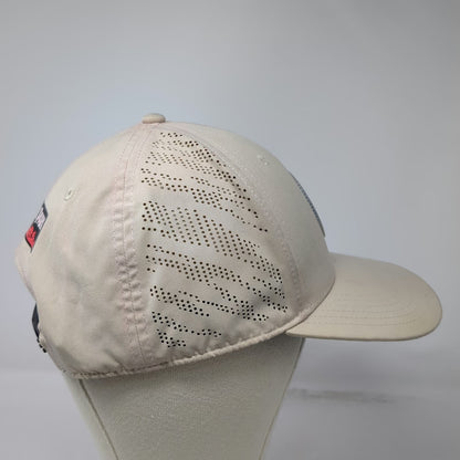 Jurassic Park T-Rex Logo Beige Snapback Hat One Size Laser Cut Performance Movie