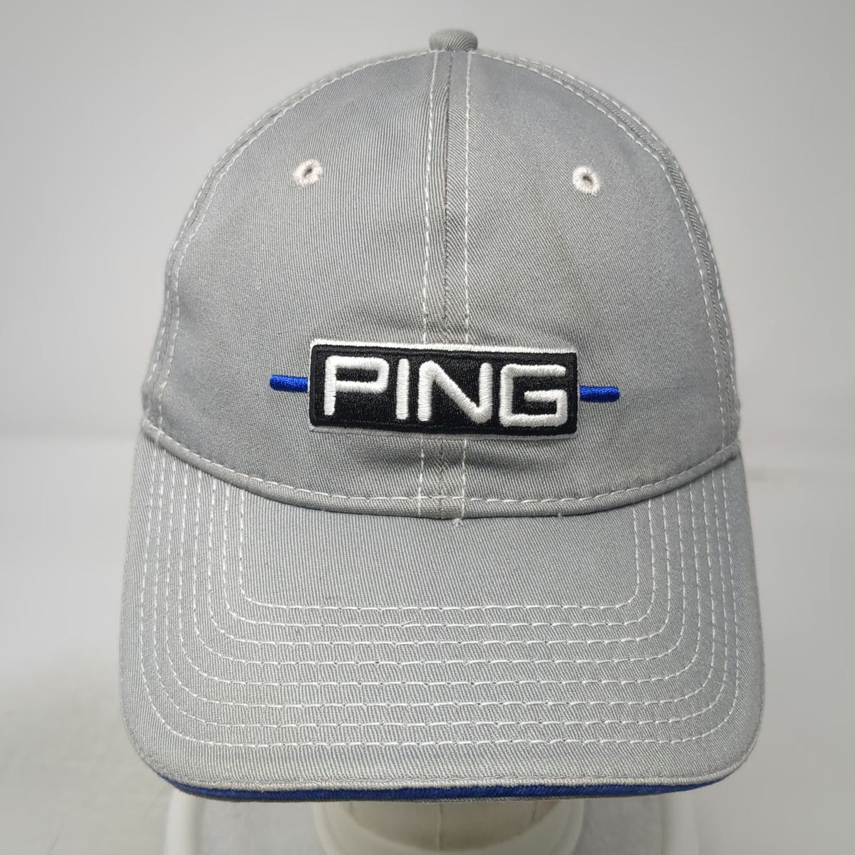 PING Baseball Cap Gray XL A-Flex Stretch Fit Play Your Best Golf Hat Embroidered