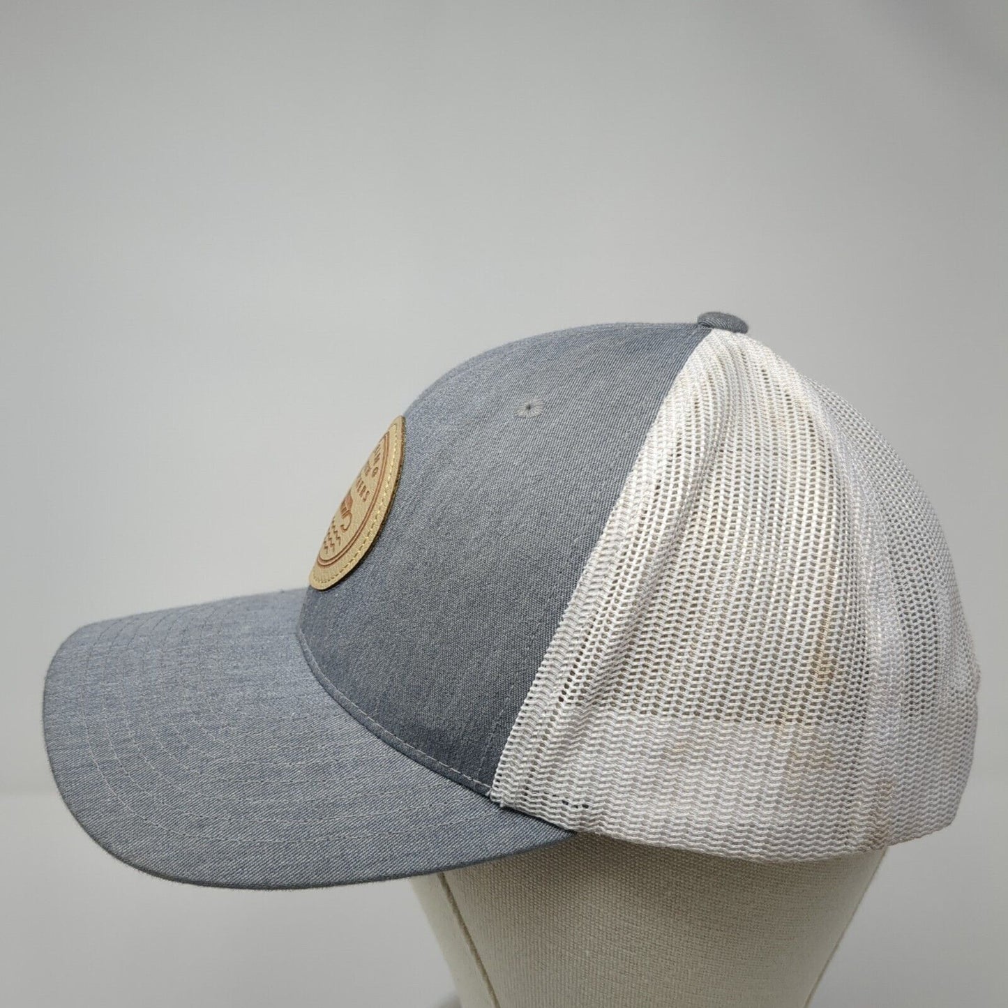 Fishing With Feathers Snapback Trucker Hat Gray One Size Mesh Back