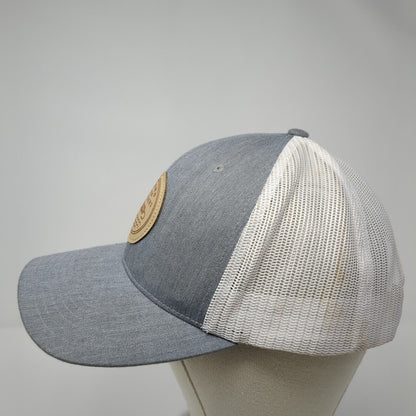 Fishing With Feathers Snapback Trucker Hat Gray One Size Mesh Back