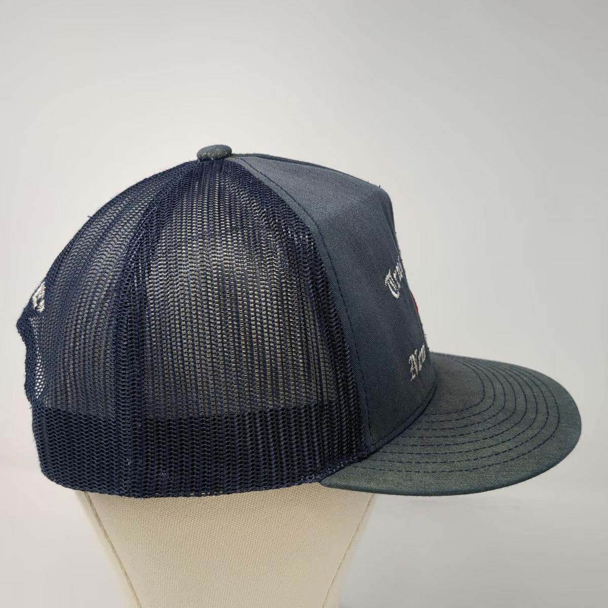 Yupoong Trucker Hat Blue One Size New Bedford Truck Company 4 THE AVE Mesh Back