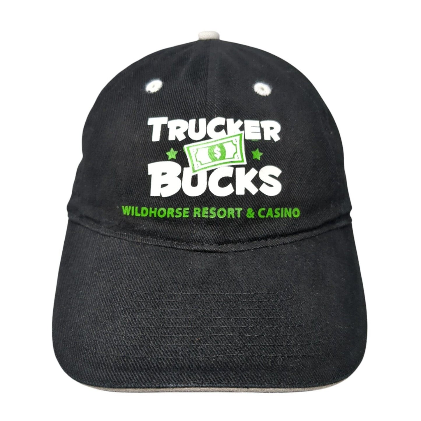 Trucker Bucks Wildhorse Resort & Casino Strapback Hat Black OS Adjustable Otto