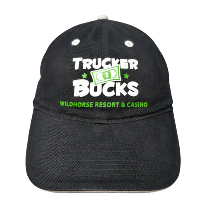 Trucker Bucks Wildhorse Resort & Casino Strapback Hat Black OS Adjustable Otto