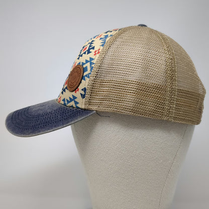 Legacy Trucker Hat Beige One Size Sun Valley Idaho Leather Patch Mesh Snapback