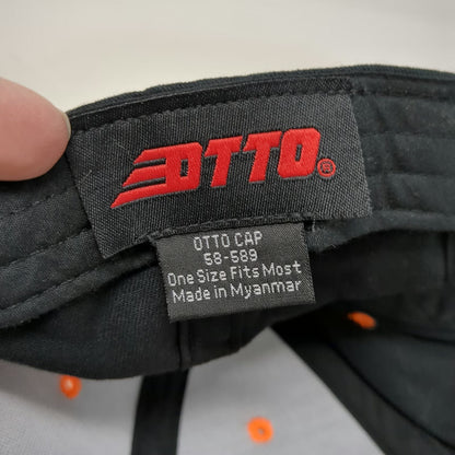 Otto Baseball Cap Black Orange One Size Coming In Hot Flame Brim Strapback Hat