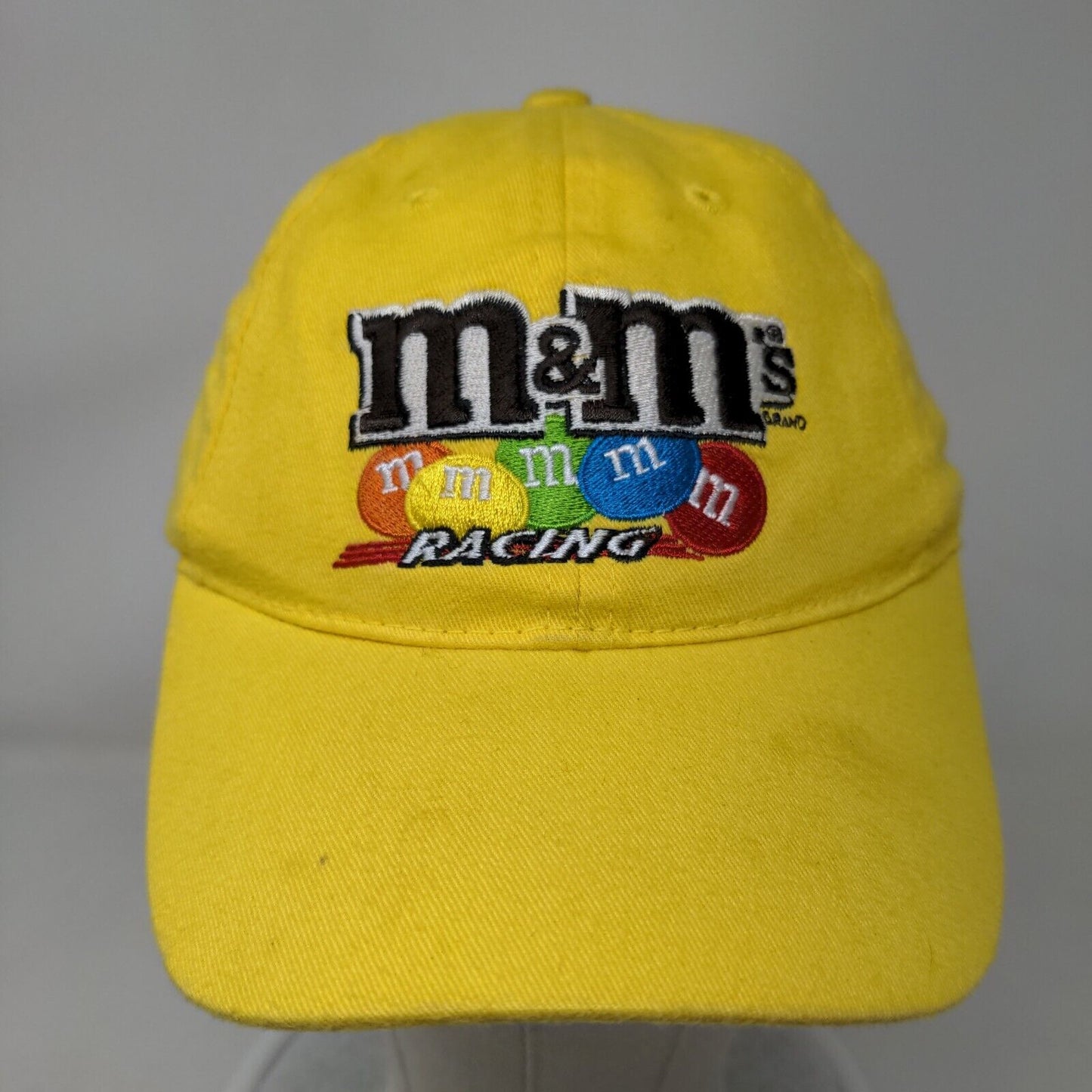 M&M's Racing Strapback Hat Yellow Adjustable Embroidered Logo