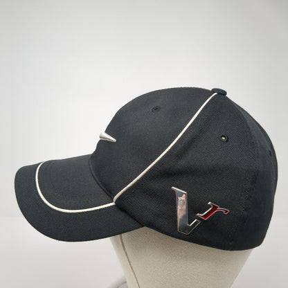 Nike One Fitted Golf Hat Black M/L Embroidered Swoosh Solid 6 Panel
