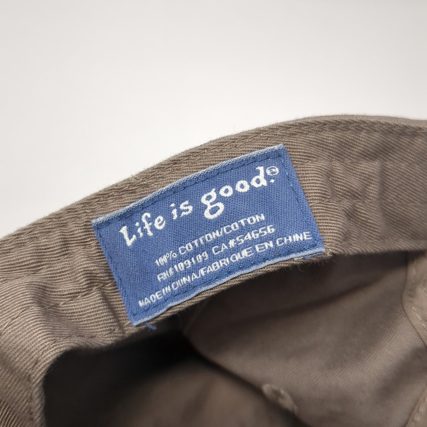Life is Good Slideback Baseball Cap Brown OS Adjustable Embroidered 6 Panel