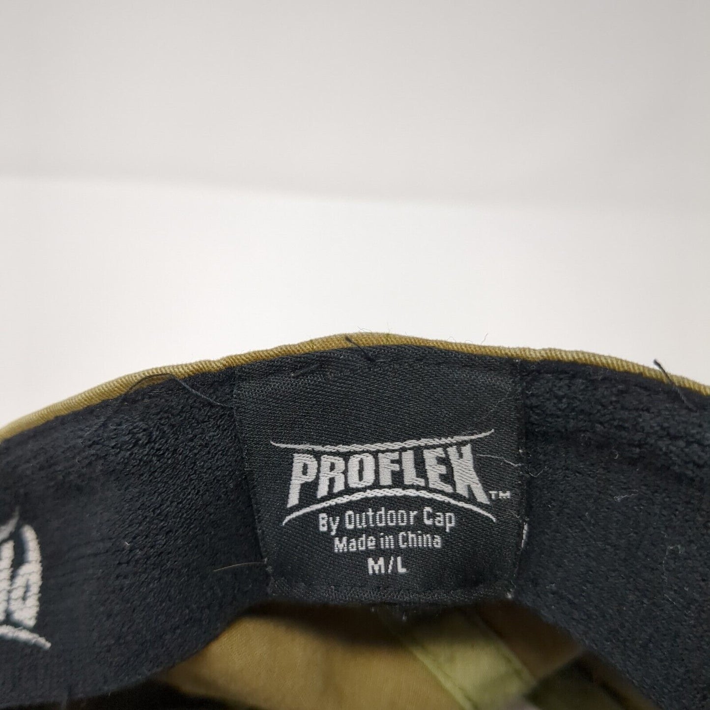 Letter C Cabela's Fitted Hat Tan M/L Embroidered Proflex Outdoor Cap