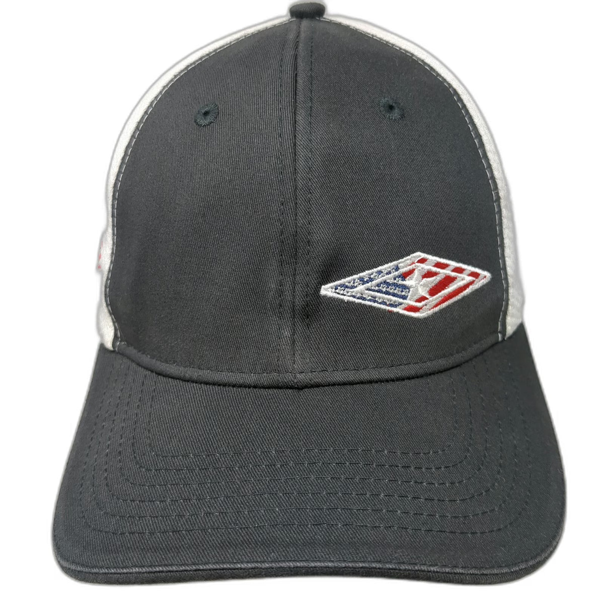 CBC Baseball Cap Gray M American Owned PRM Logo Honeycomb Mesh Stretch Fit Hat