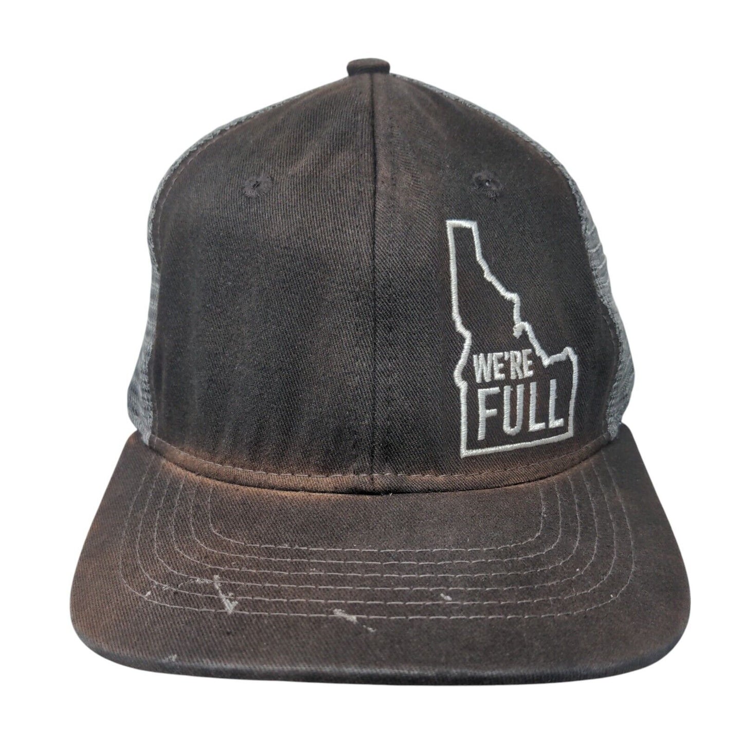 We're Full Snapback Mesh Back Trucker Hat Multi OSFA Embroidered