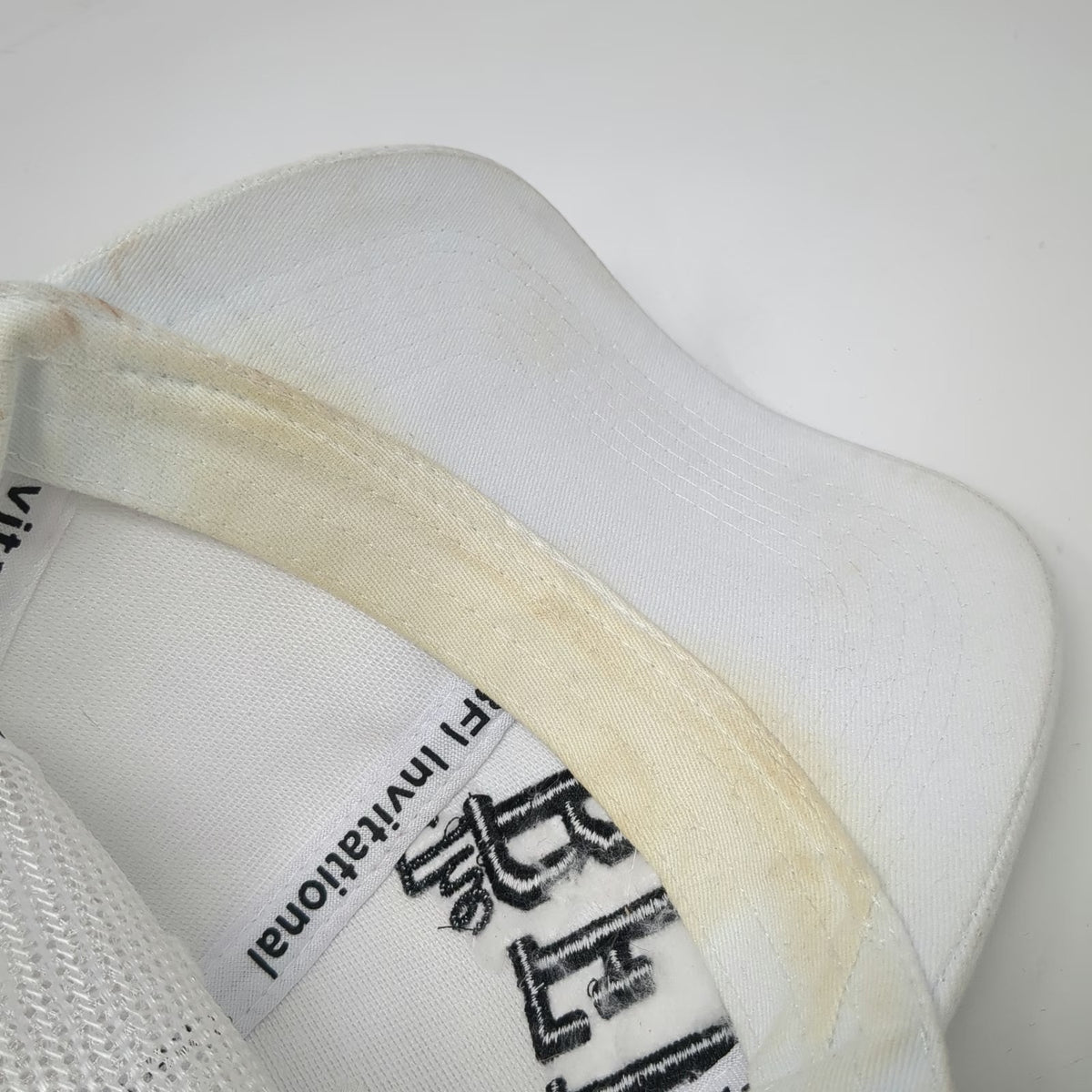 Cap America Trucker Hat White Black One Size BFI Bob Feist Invitational Roping
