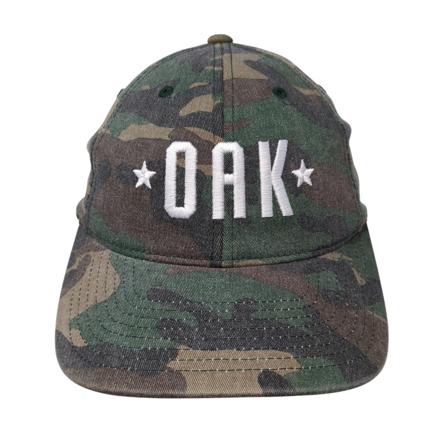 OAK Fitted Hat Camouflage S/M Lightweight Embroidered 6 Panel Flexfit Yupoong