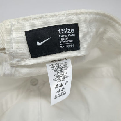 Nike Baseball Cap White One Size Just Do It Swoosh Logos Cotton Slideback Hat