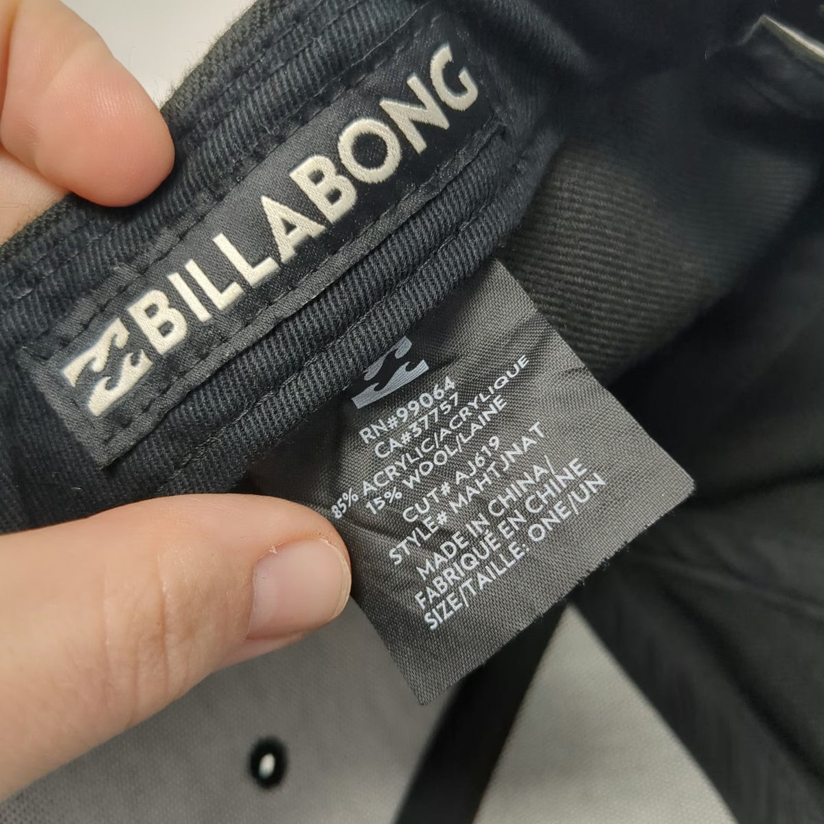 Billabong Snapback Hat Black One Size Florida Flag State Patch Flat Brim Wave
