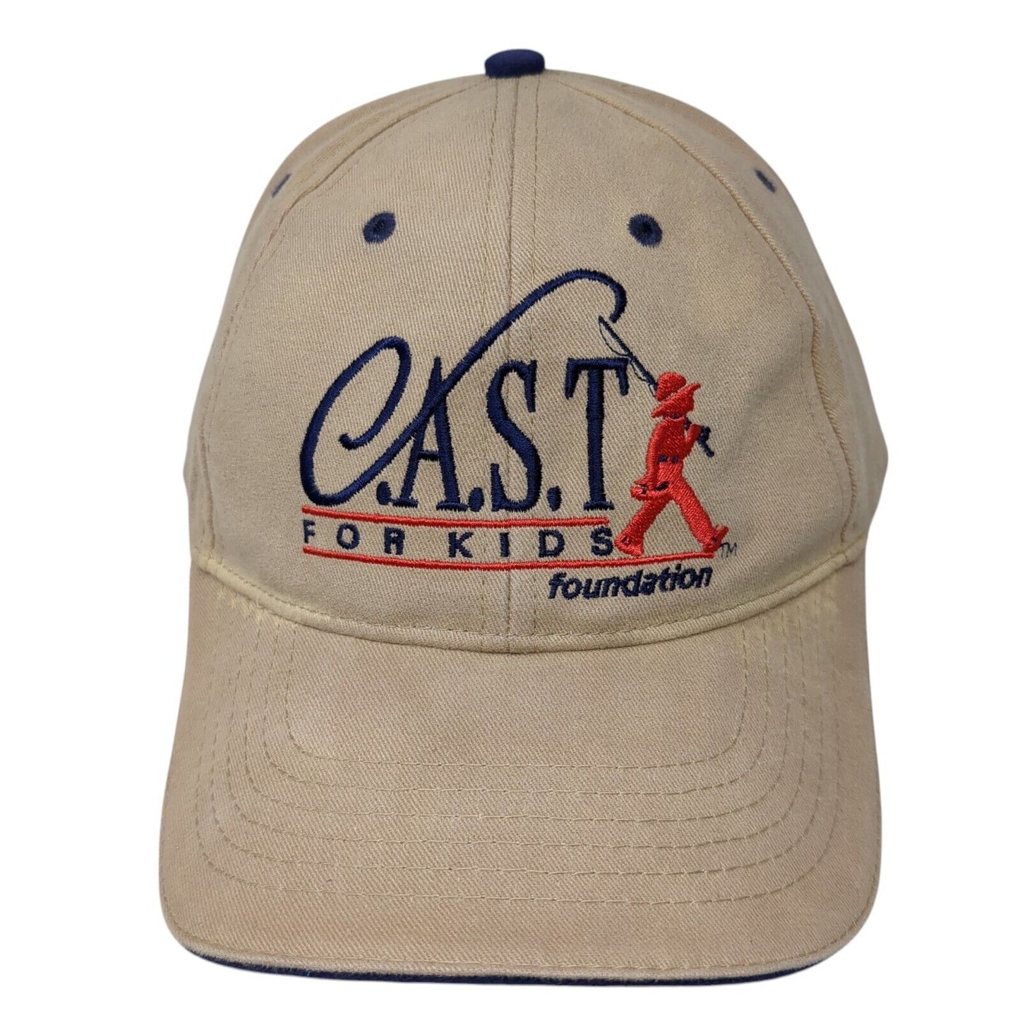 CAST For Kids Foundation Strapback Hat Tan One Size 6 Panel Embroidered
