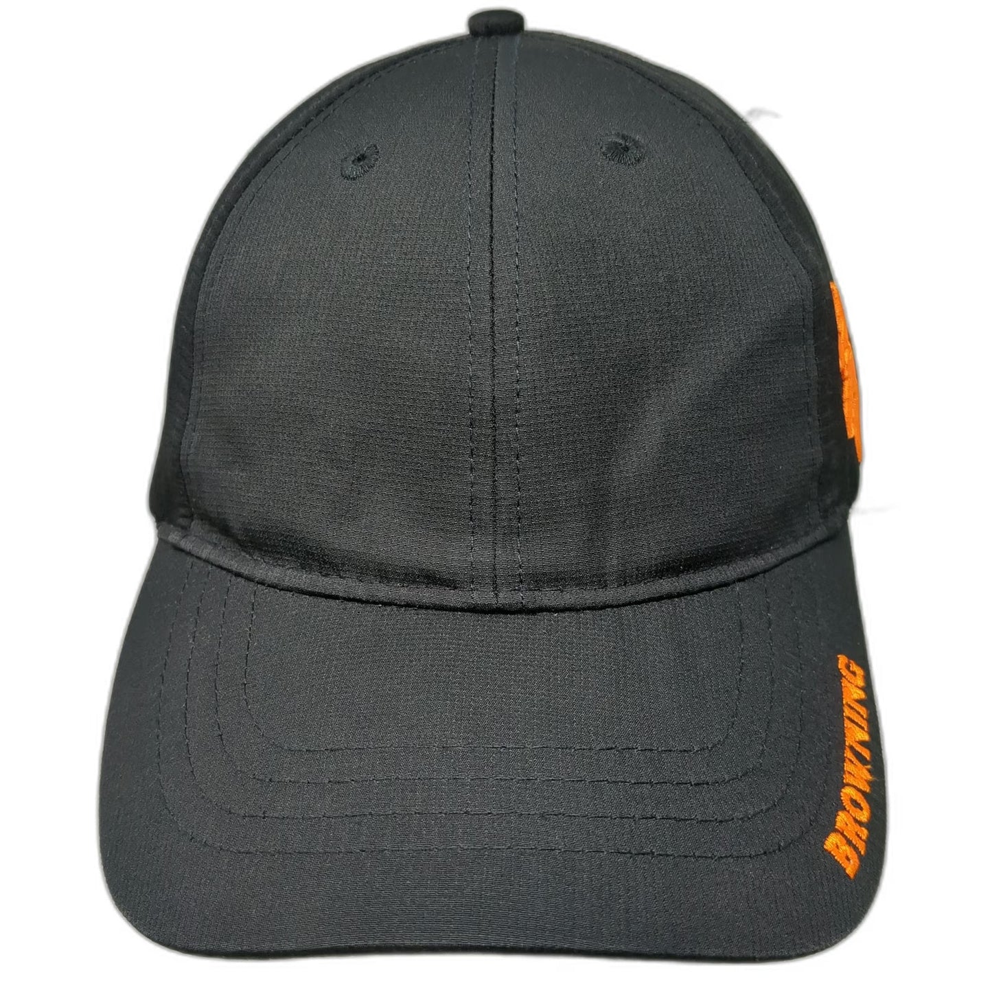 Browning Baseball Cap Black One Size Strapback Orange Buckmark Side Logo Hat